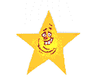Zappelnder Stern mit Gesicht.
